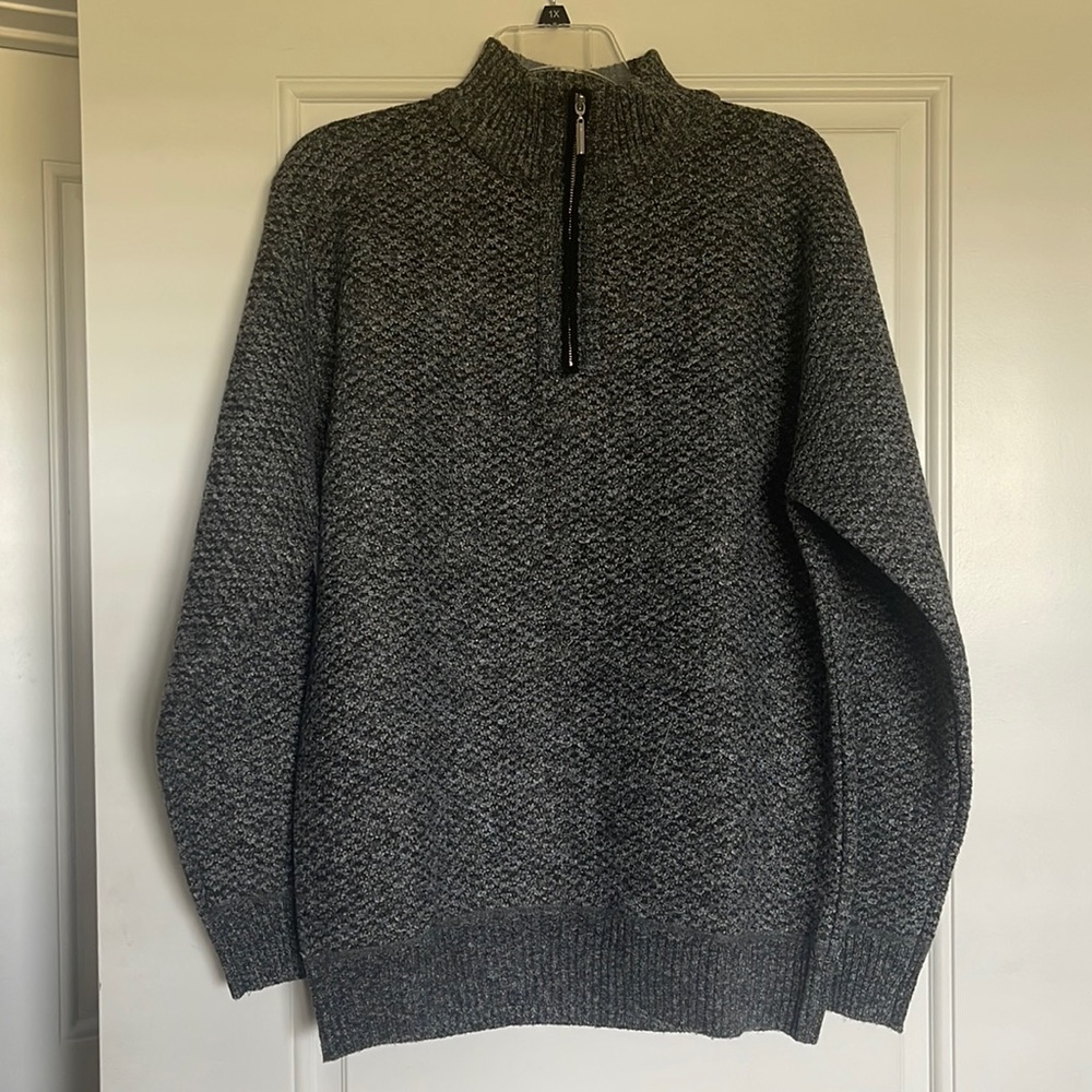 9311 Sweater Quater Zip Mock Neck Sweater by Stacy Adams Men's
